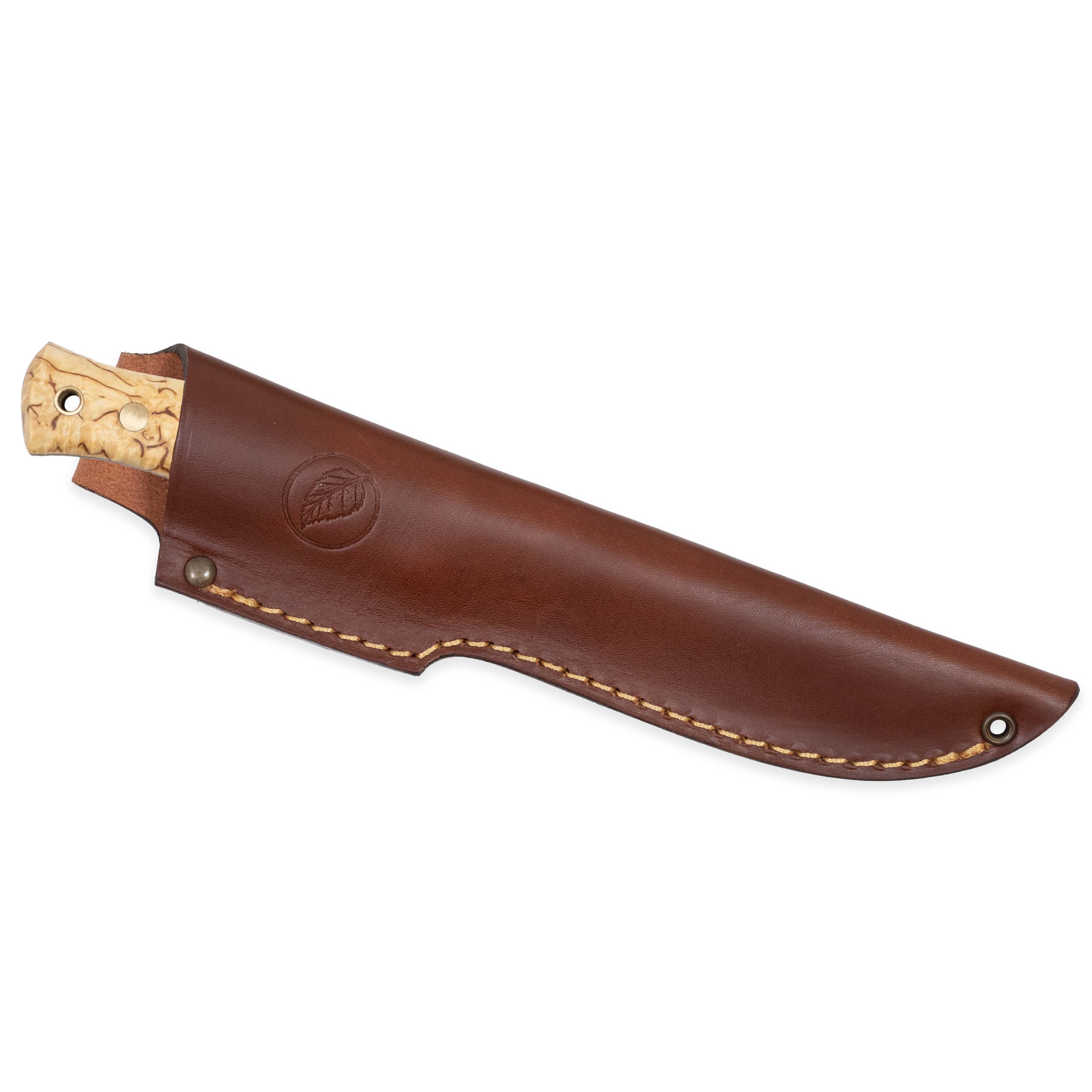 Casström No.14 SFK kniv Masurbjörk & verktygsstål, slida i läder – bild 3