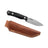 Casström No.8 SFK kniv Svart micarta, flatslipad, slida i läder