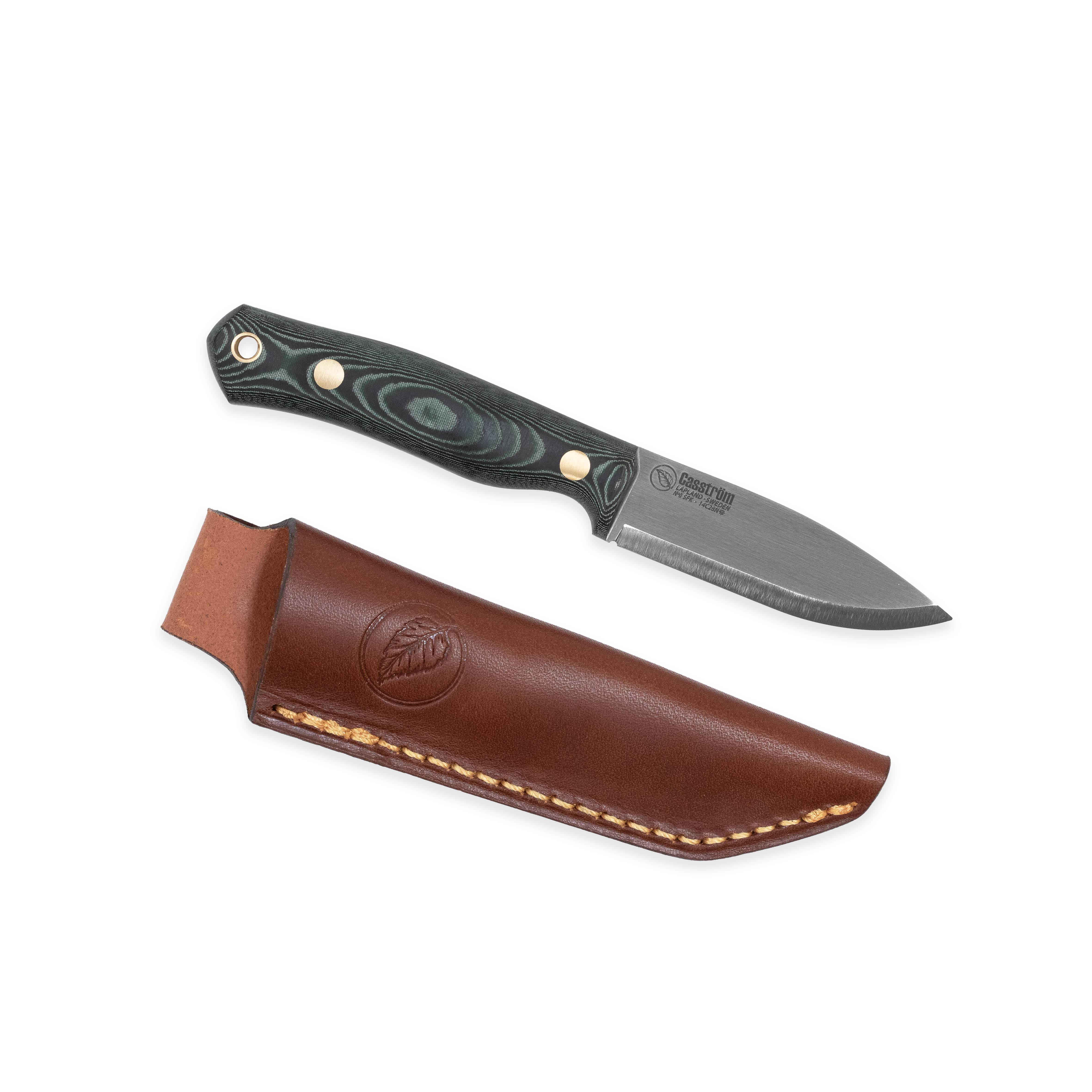 Casström No.8 SFK kniv Grön micarta, slida i läder