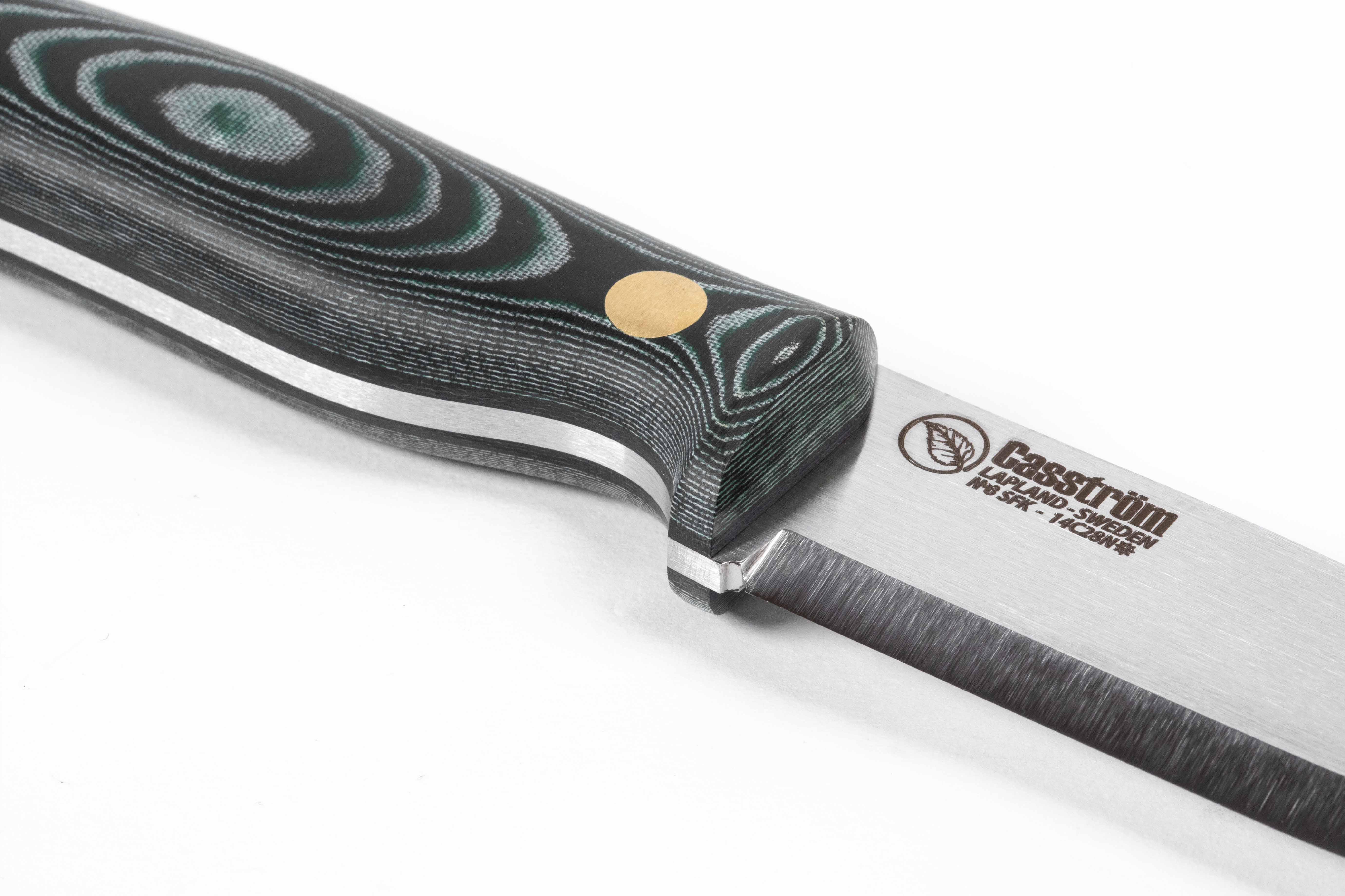 Casström No.8 SFK kniv Grön micarta, slida i läder – bild 6