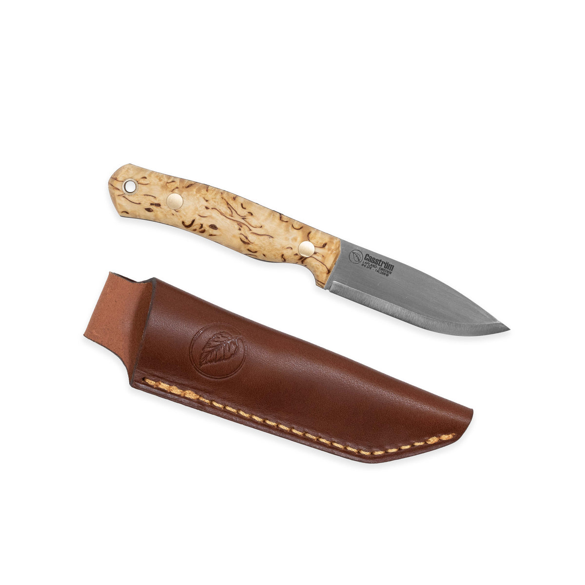 Casström No.8 SFK kniv Masurbjörk, slida i läder