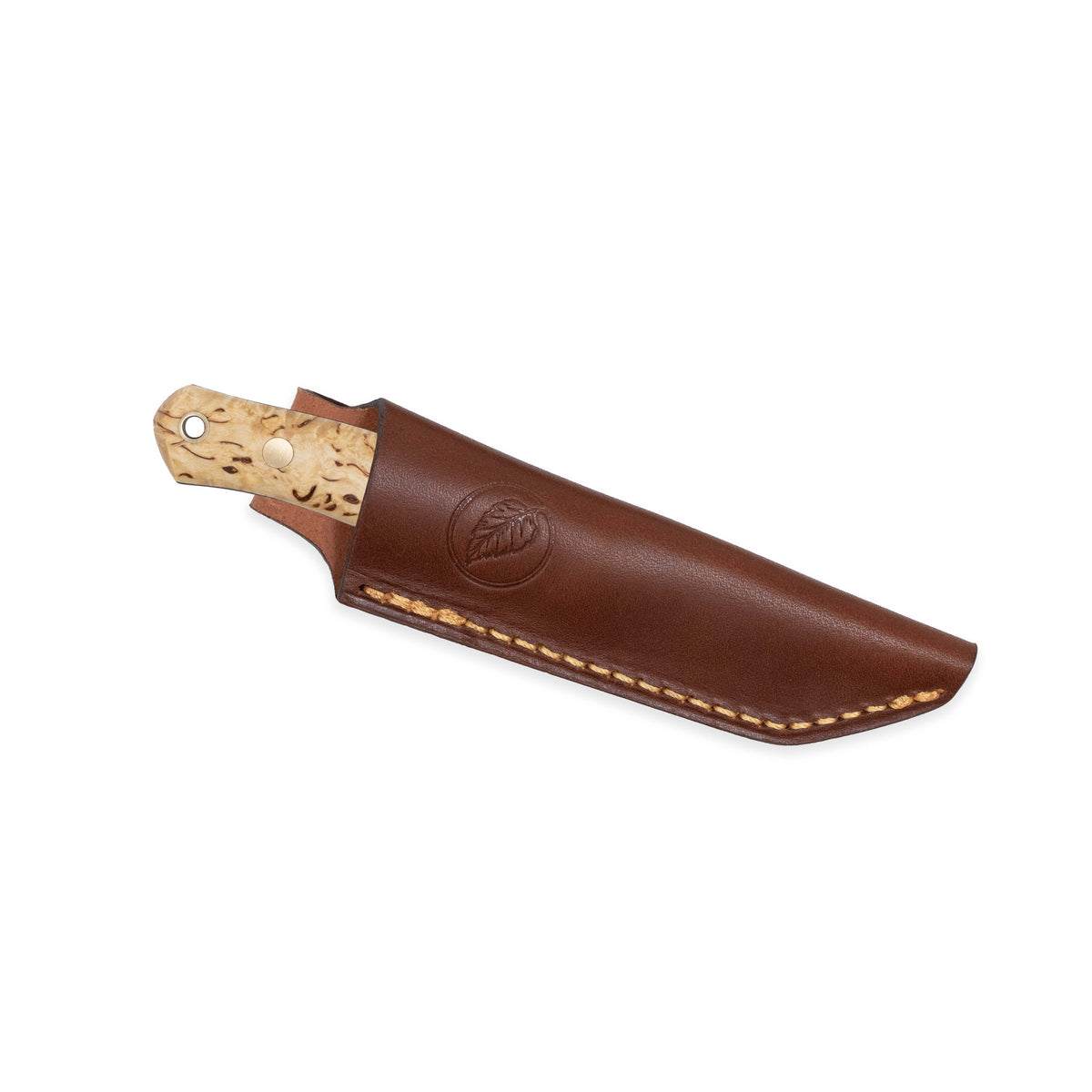 Casström No.8 SFK kniv Masurbjörk, slida i läder – bild 3