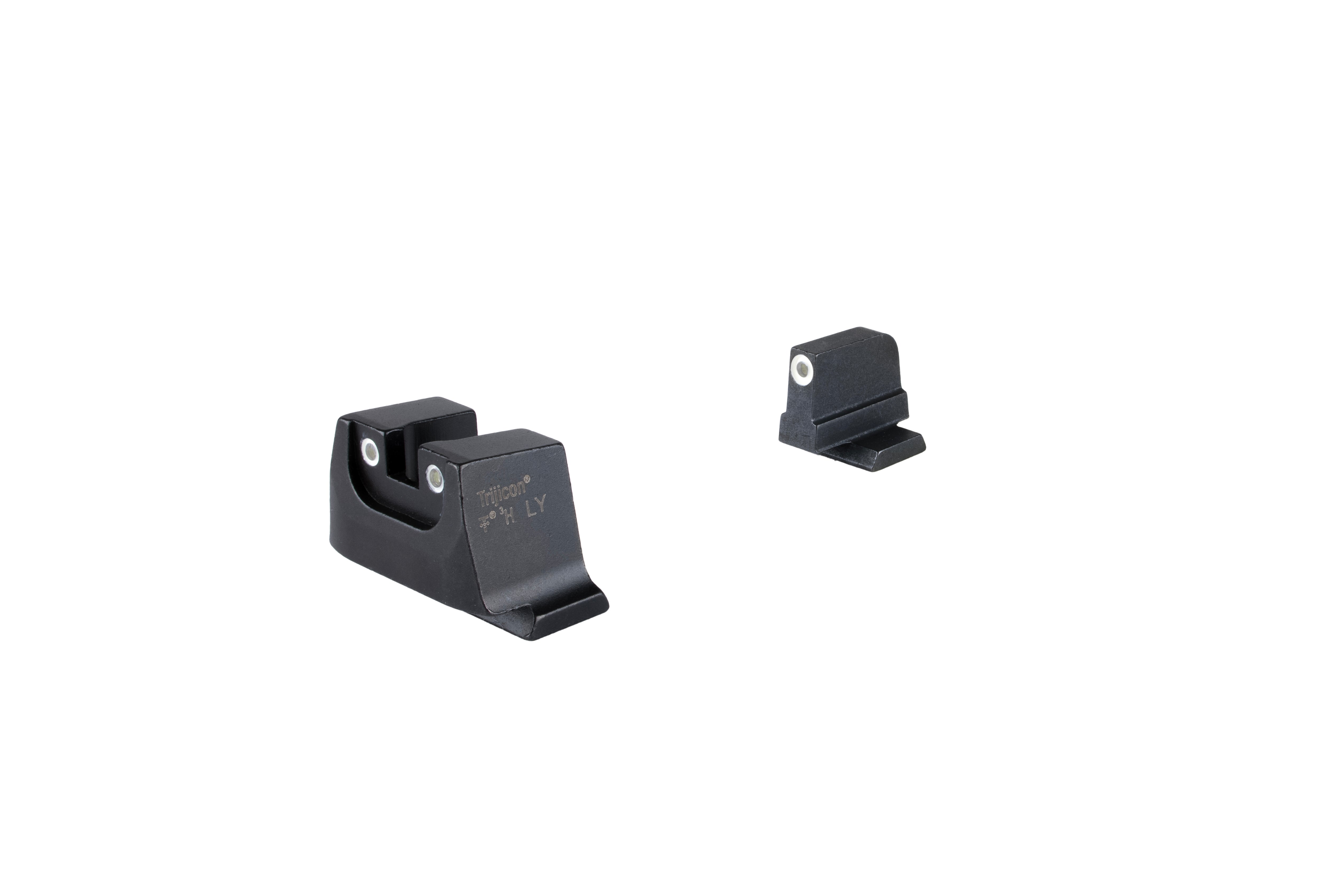 Trijicon upphöjd riktmedelssats med vit kontur och grönt tritium för Smith & Wesson M&P