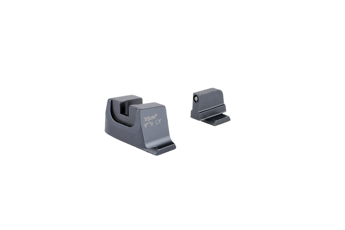 Trijicon Suppressor/Optic Height Sights med svart kontur och grönt tritium i kornet för Smith & Wesson M&P