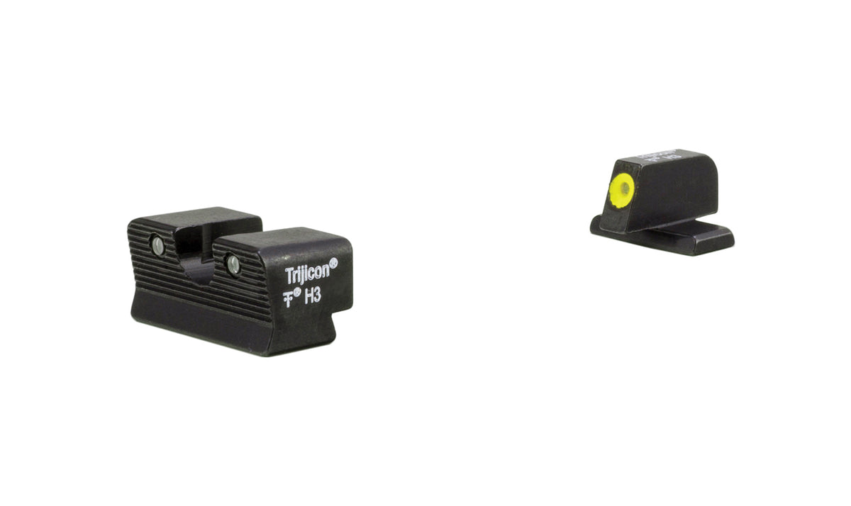 Trijicon HD XR nattsikteset med gul frontkontur och grönt tritium för utvalda Sig Sauer-pistoler