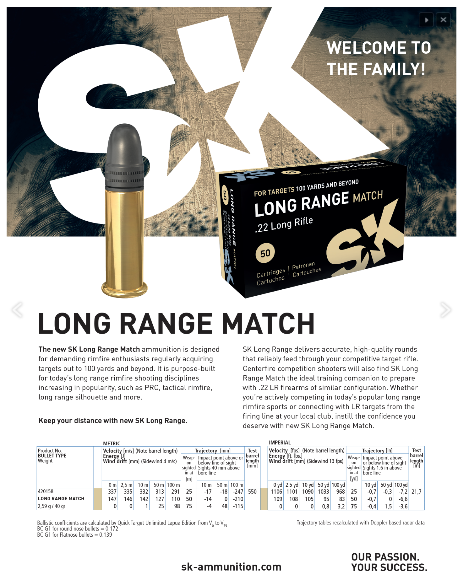 SK - .22lr - Long range match - 50 st/ask