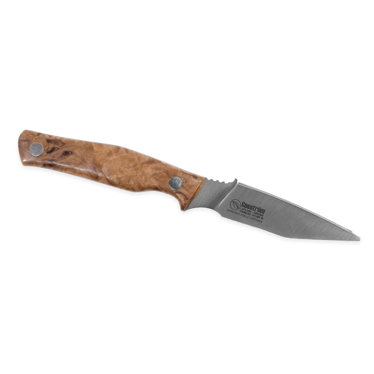 Casström Swedish Field Dresser jaktkniv/buköppnare Stabiliserad masurbjörk, slida i Kydex – bild 2