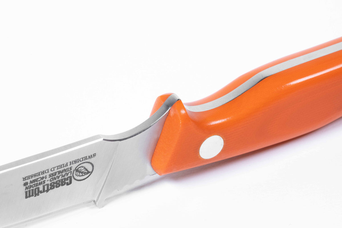 Casström Swedish Field Dresser jaktkniv/buköppnare Orange G10, slida i Kydex – bild 5