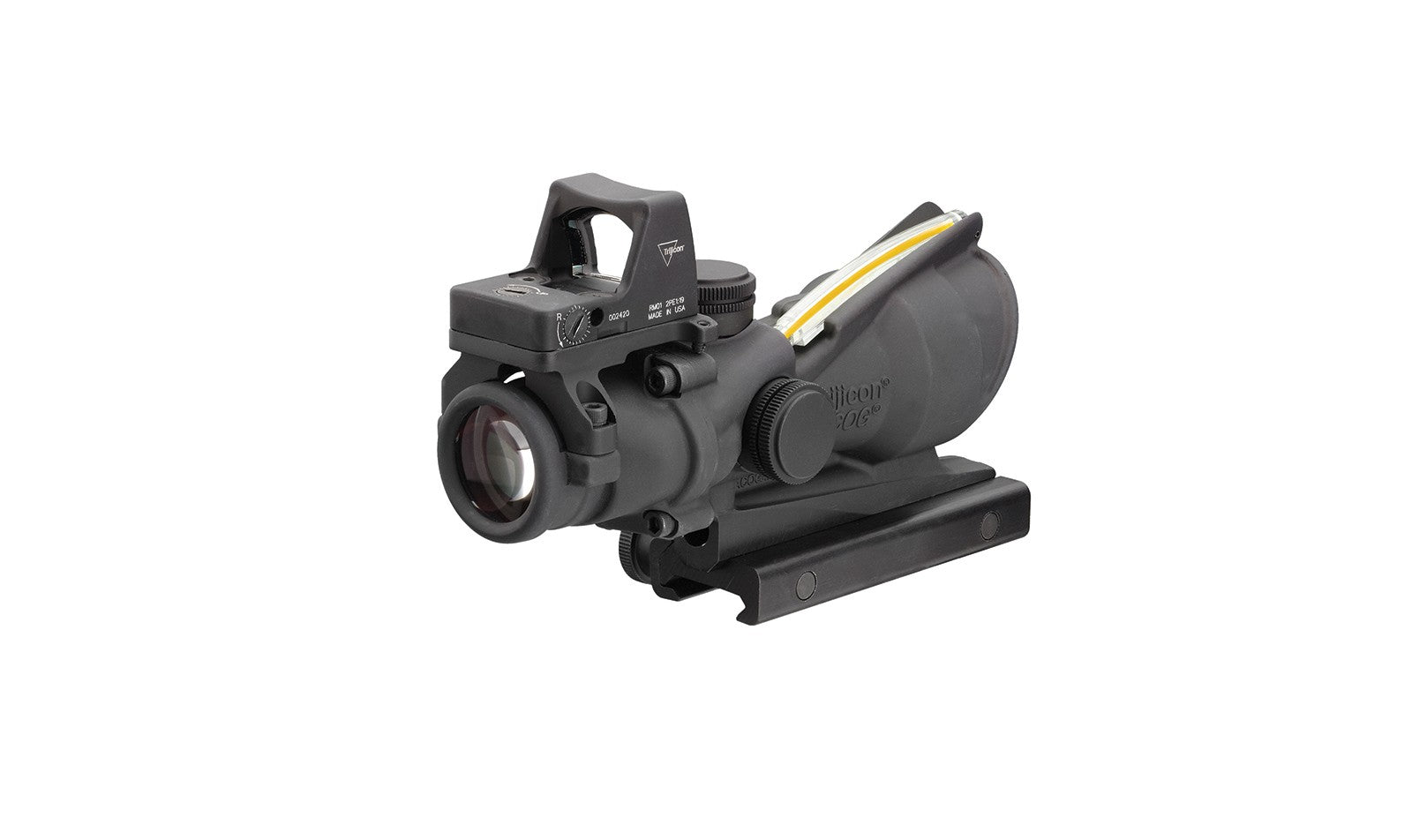 Trijicon ACOG TA31 4x32 med amber hårkors och monterad RMR Type 2 – bild 5