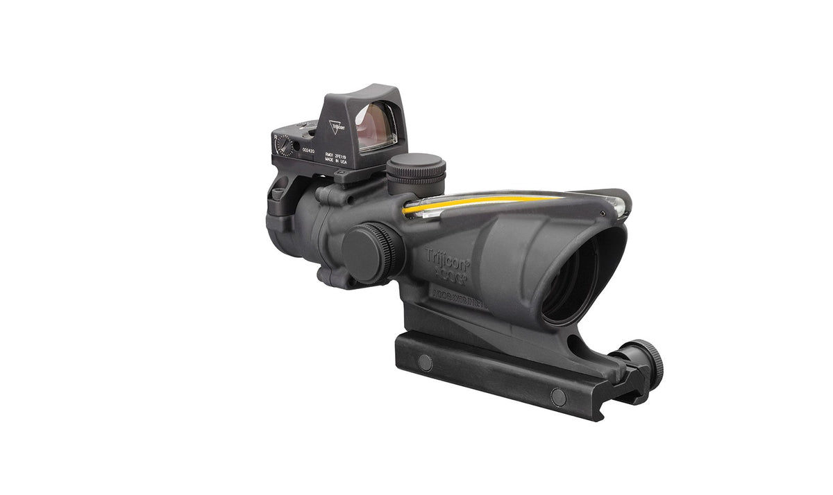 Trijicon ACOG TA31 4x32 med amber hårkors och monterad RMR Type 2 – bild 7