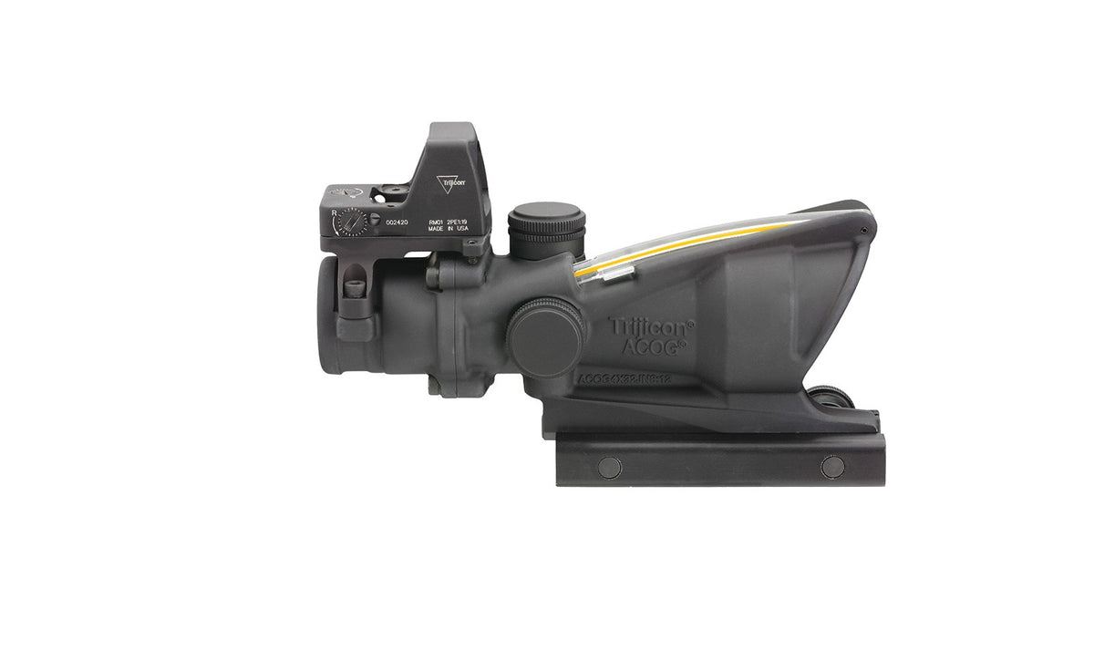 Trijicon ACOG TA31 4x32 med amber hårkors och monterad RMR Type 2 – bild 6