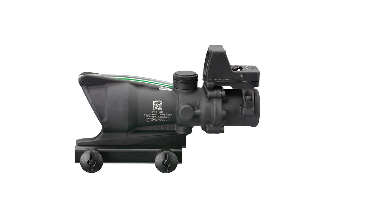 Trijicon ACOG TA31 4x32 med grönt hårkors, RMR Type 2 och TA51-montage – bild 2