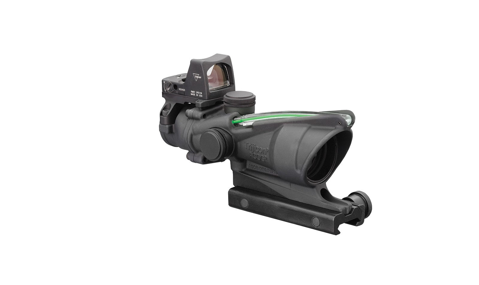 Trijicon ACOG TA31 4x32 med grönt hårkors, RMR Type 2 och TA51-montage – bild 7