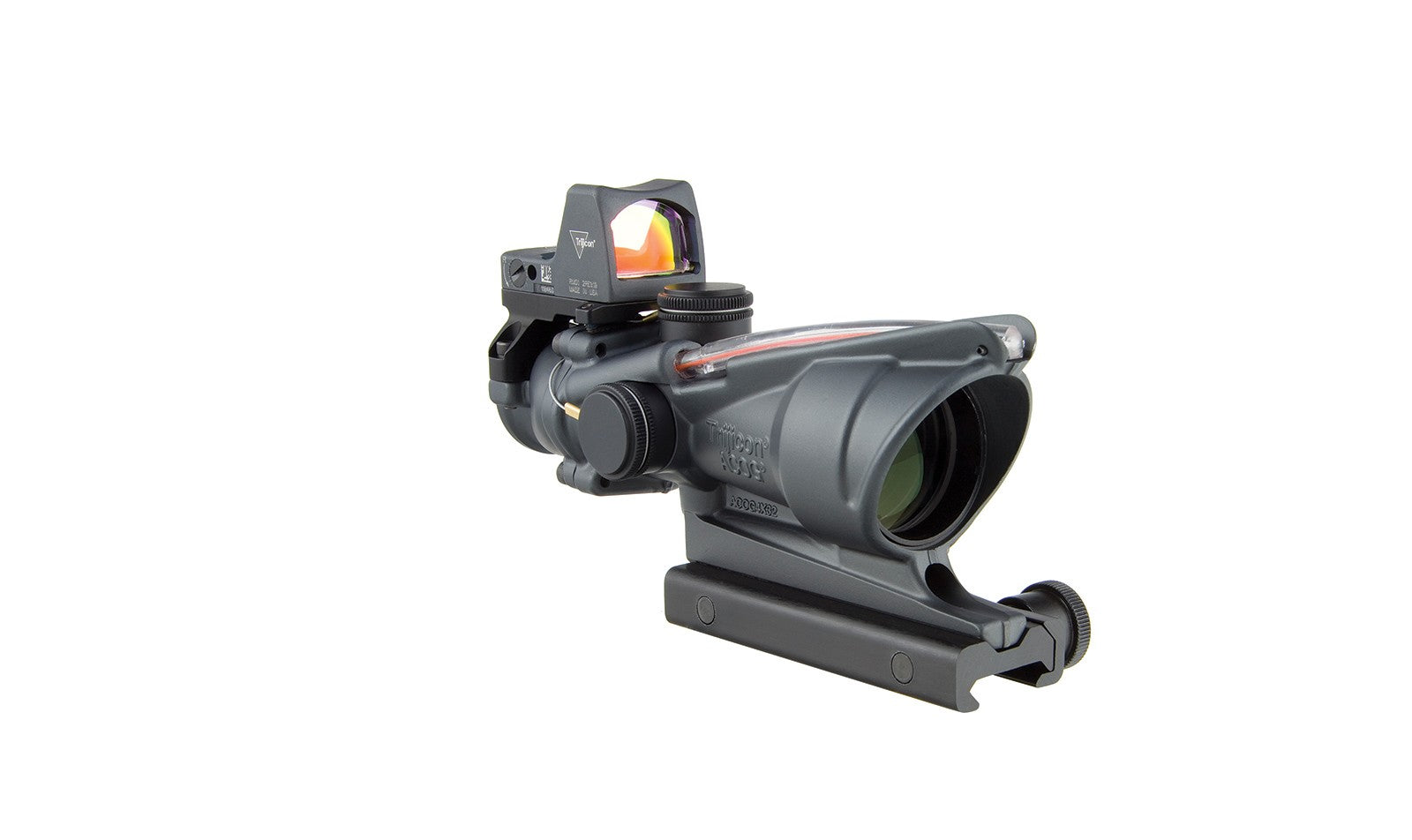 Trijicon ACOG TA31 4x32 med rött chevronriktmedel och RMR Type 2 i Sniper Gray – bild 7