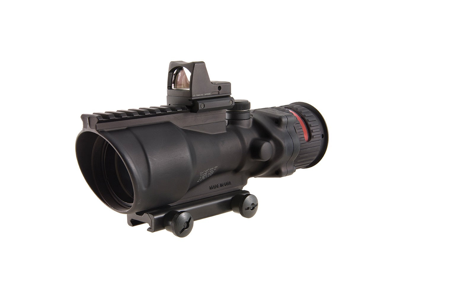 Trijicon ACOG 6x48 med röd .308-chevron och RMR Type 2 med 6,5 MOA röd punkt