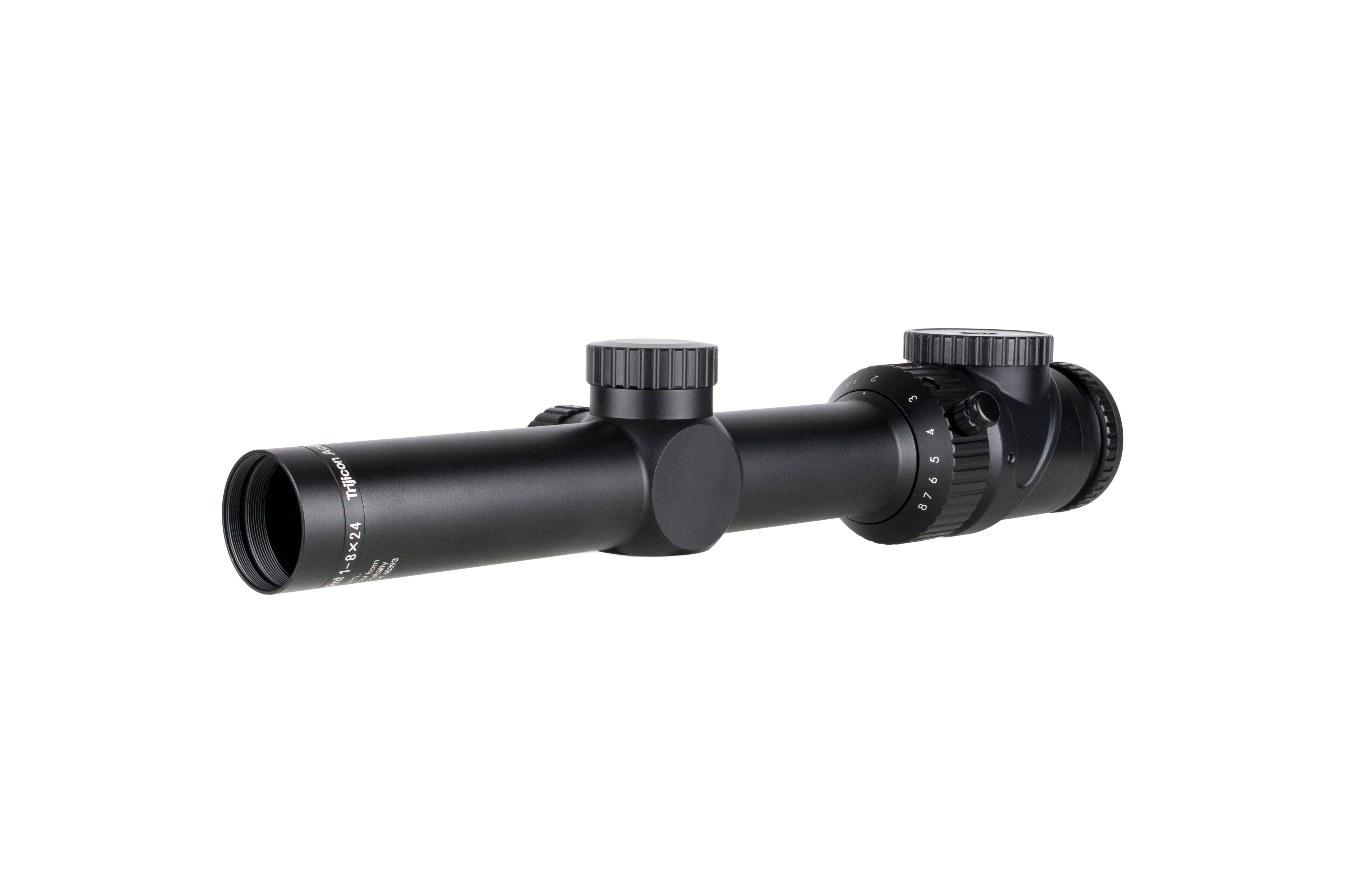 Trijicon AccuPoint 1-8x24 kikarsikte med rött Triangle Post-riktmedel och 30 mm tub i satin svart
