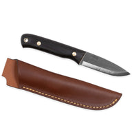 Casström Woodsman kniv Svartek, slida i läder