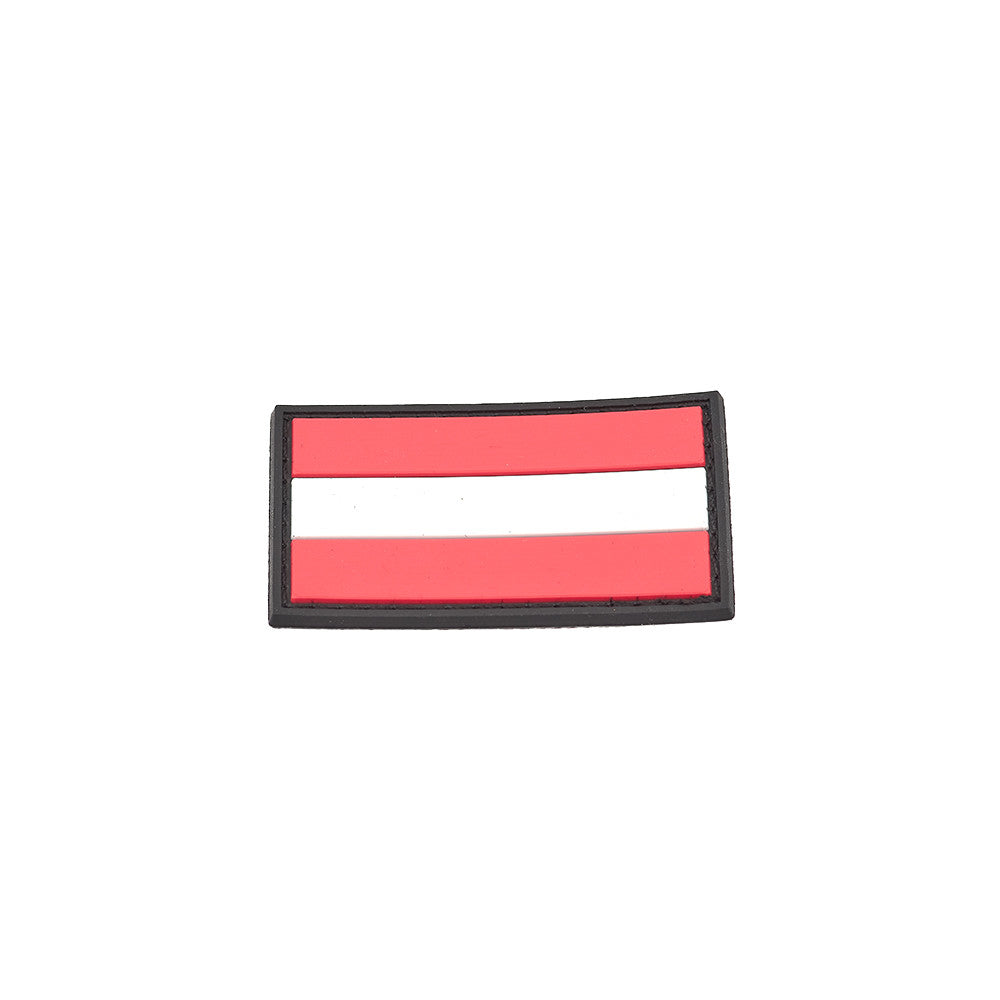 Eemann Tech - Austrian Flag PVC Patch 3x5cm with Hook and Loop Fastener