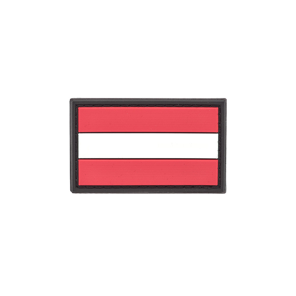 Eemann Tech - Austrian Flag PVC Patch 3x5cm with Hook and Loop Fastener