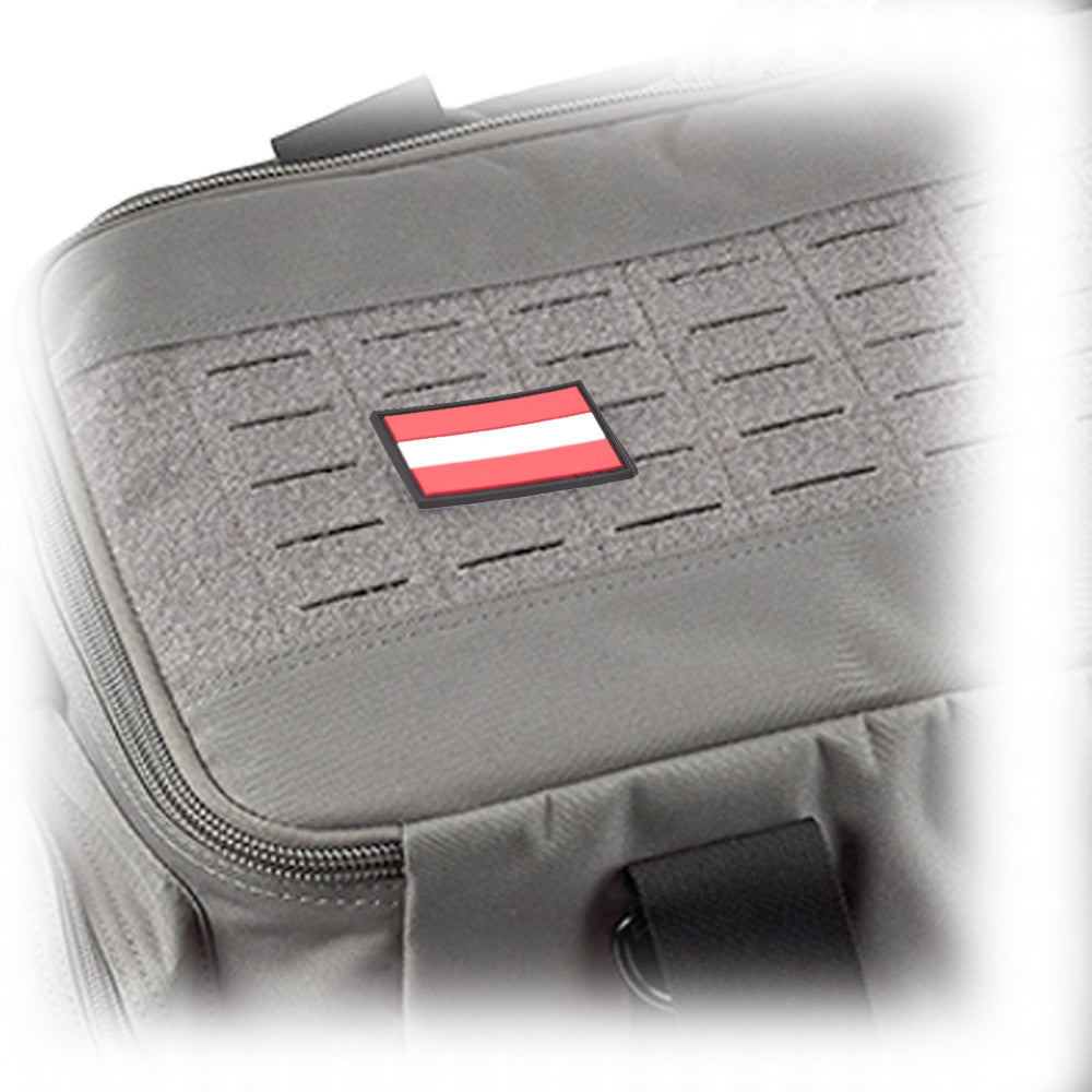 Eemann Tech - Austrian Flag PVC Patch 3x5cm with Hook and Loop Fastener
