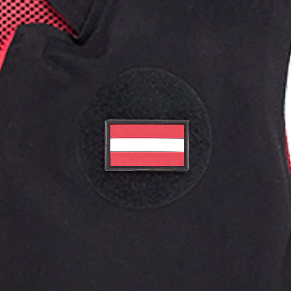 Eemann Tech - Austrian Flag PVC Patch 3x5cm with Hook and Loop Fastener