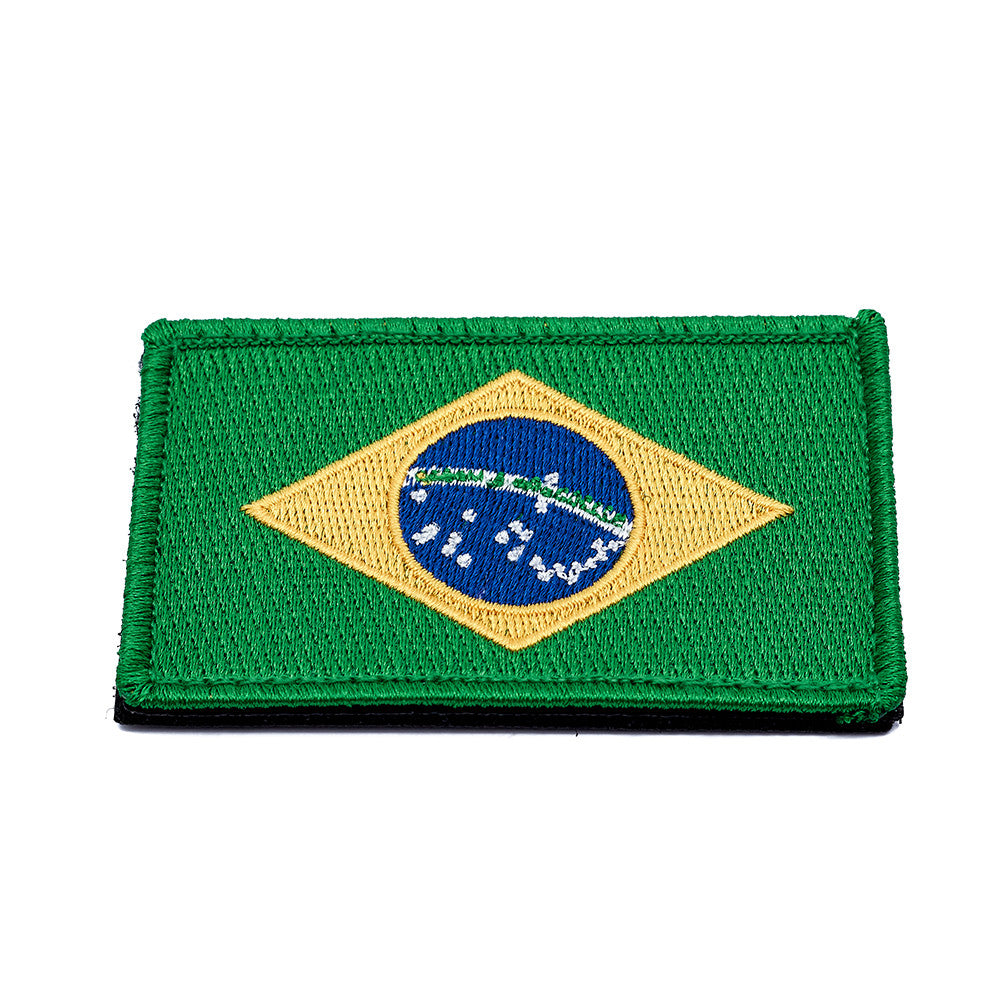 Eemann Tech - Brazil Flag Embroidery Patch with Fastener Hook and Loop