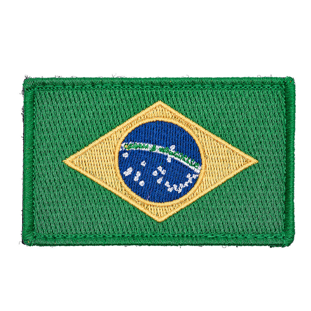 Eemann Tech - Brazil Flag Embroidery Patch with Fastener Hook and Loop