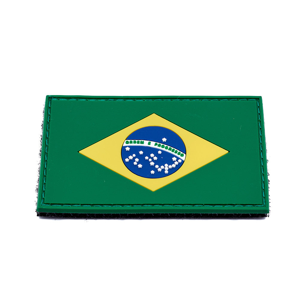 Eemann Tech - Brazil Flag PVC Patch with Hook and Loop Fastener