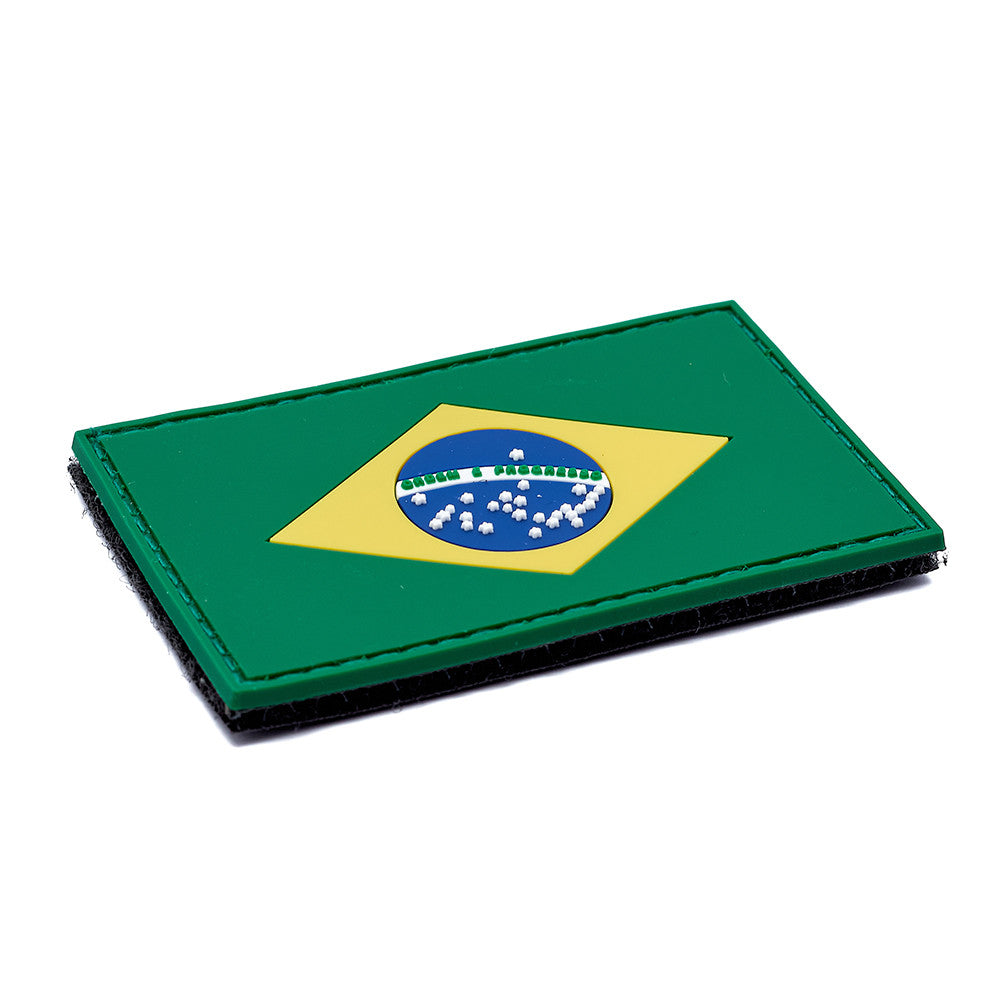 Eemann Tech - Brazil Flag PVC Patch with Hook and Loop Fastener