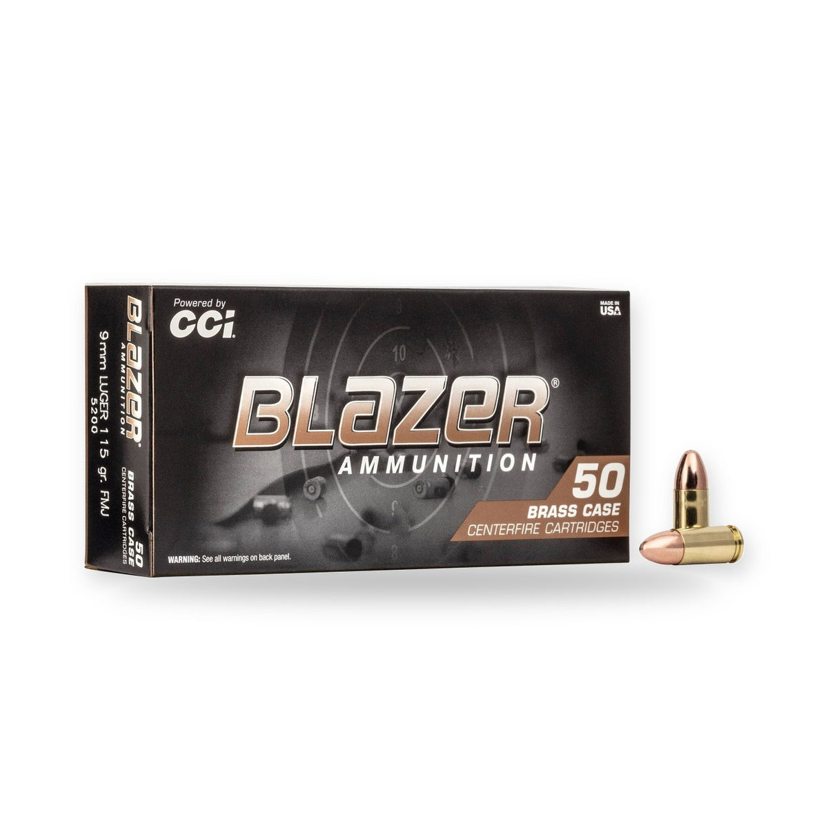 CCI - 9mm Luger - Blazer Brass - 115 gr - FMJ - 50/Box