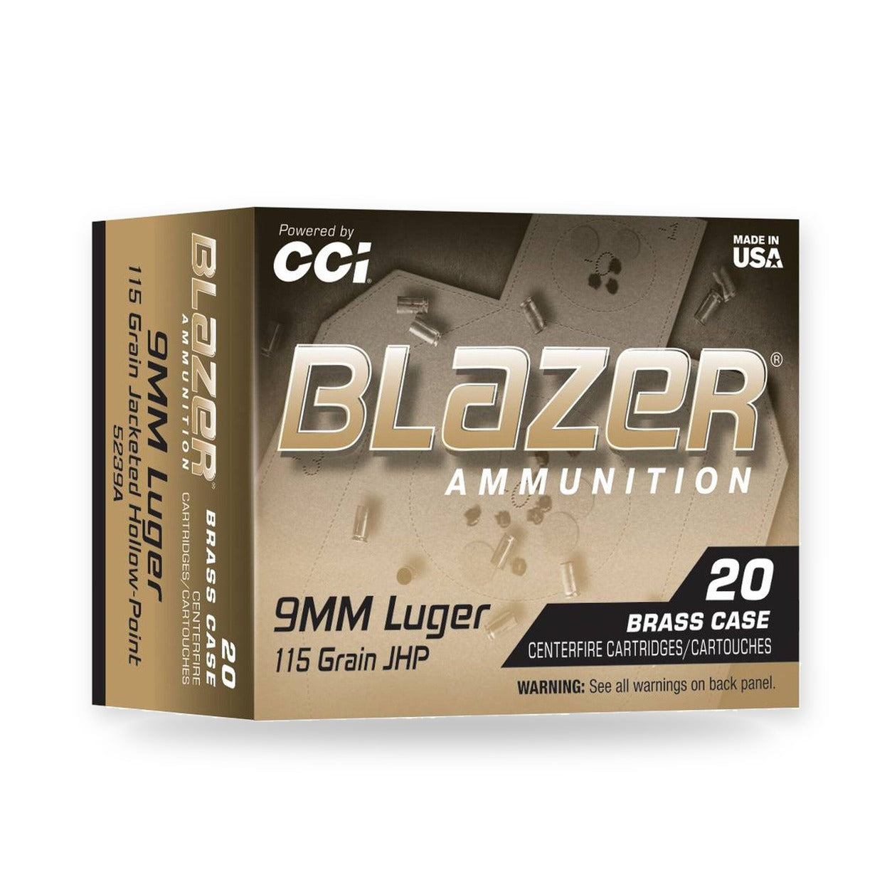 CCI - 9mm Luger - Blazer Brass - 115 gr - JHP - 50/Box