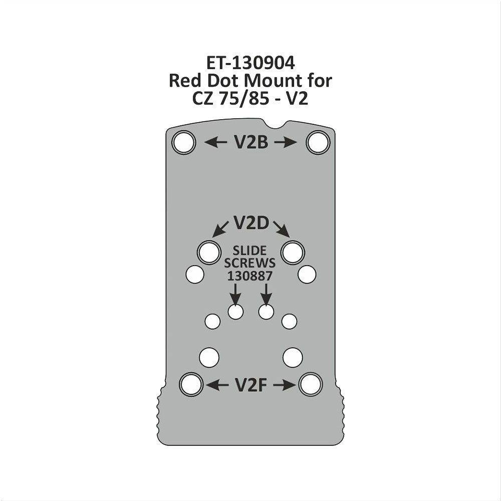 Eemann Tech - Aluminium Red Dot Mount for CZ 75/85 (Not Shadow models)