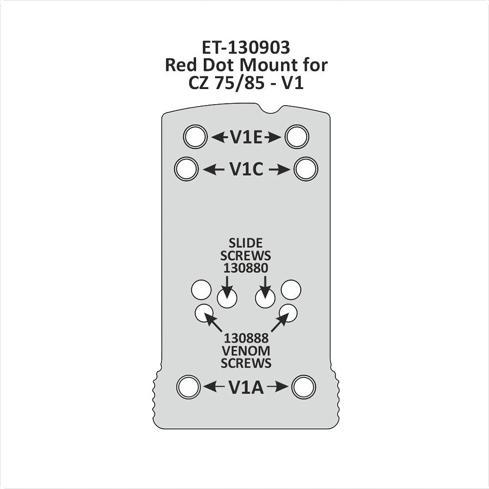 Eemann Tech - Aluminium Red Dot Mount for CZ 75/85 (Not Shadow models)
