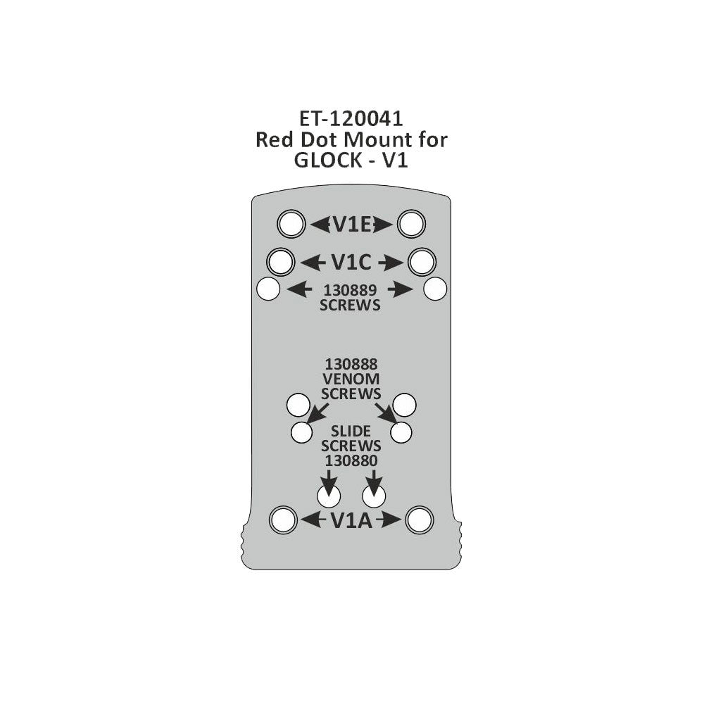 Eemann Tech - Aluminium Red Dot Mount for Glock