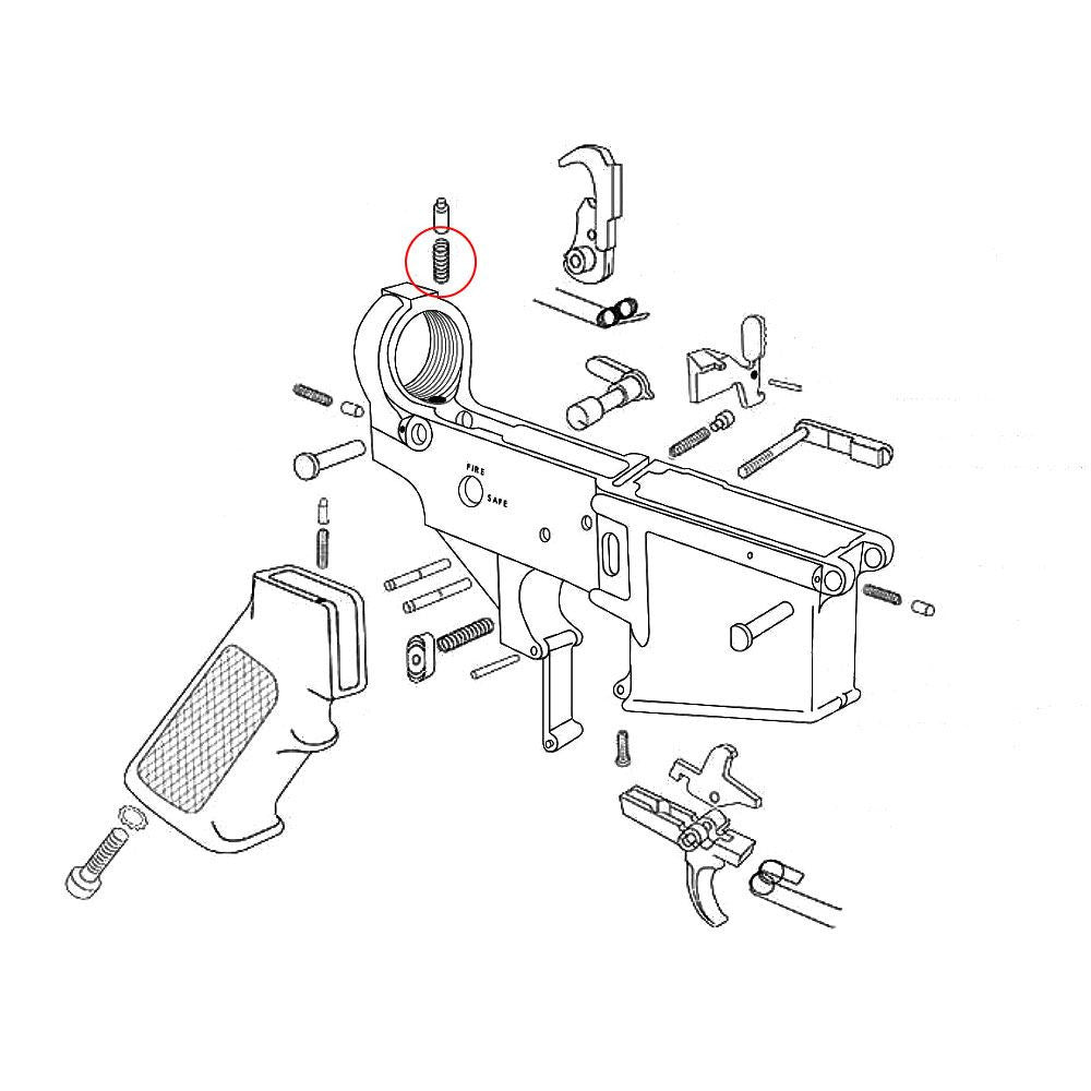 Eemann Tech - AR-15 Recoil Buffer Retainer Spring