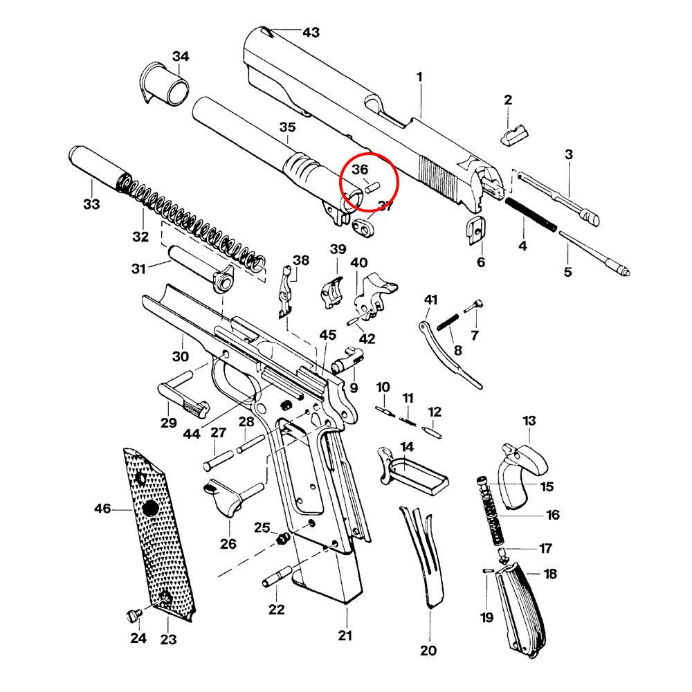Eemann Tech - Barrel Link Pin for 1911/2011, Silver