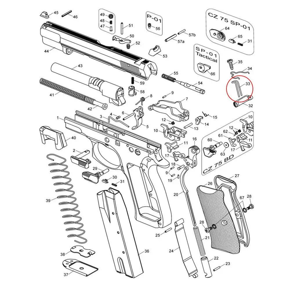 Eemann tech - Competition magazine catch release spring ( -10% power)
