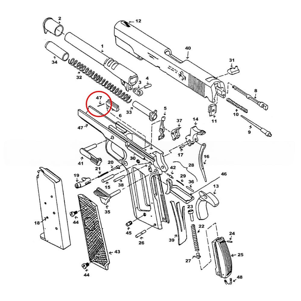 Eemann Tech - Ejector Pin for 1911/2011, Silver