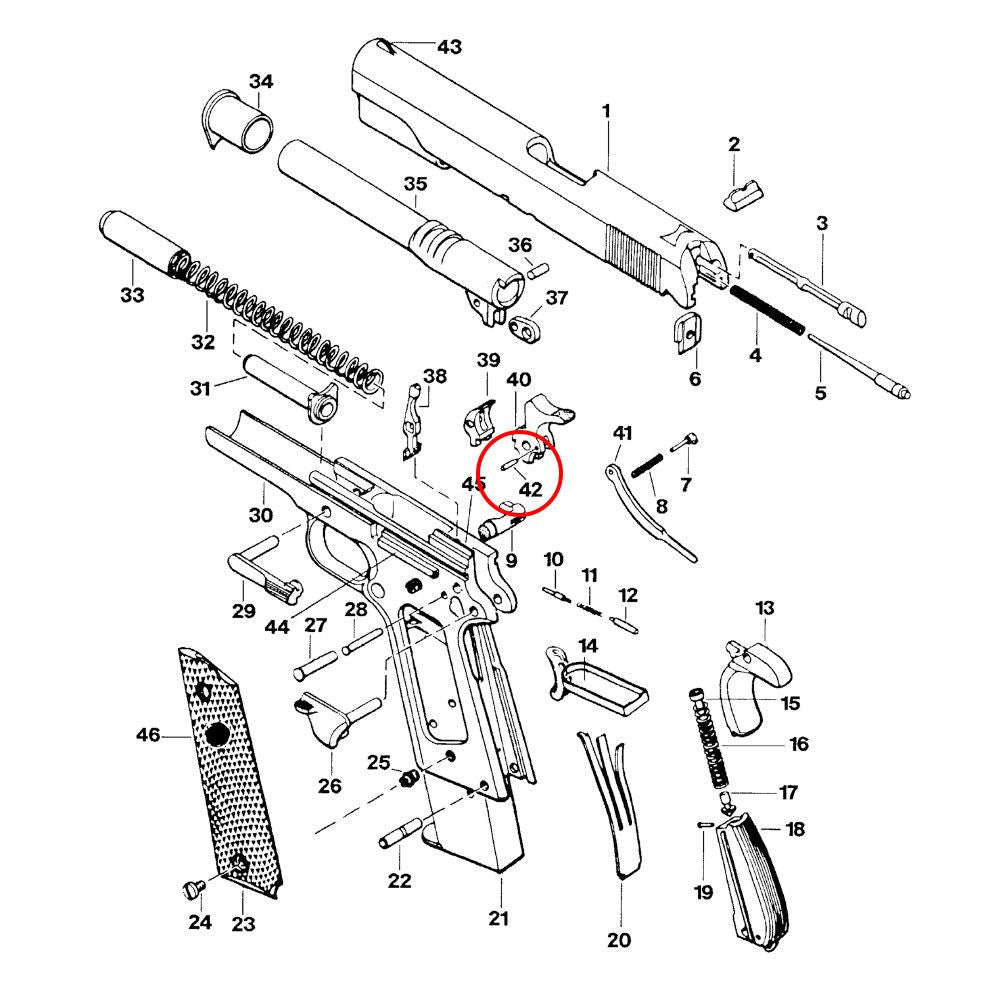 Eemann Tech - Hammer Strut Pin for 1911/2011, Silver