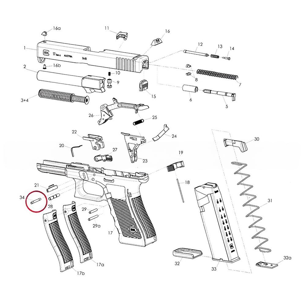 Eemann Tech - Locking Block Pin for GLOCK