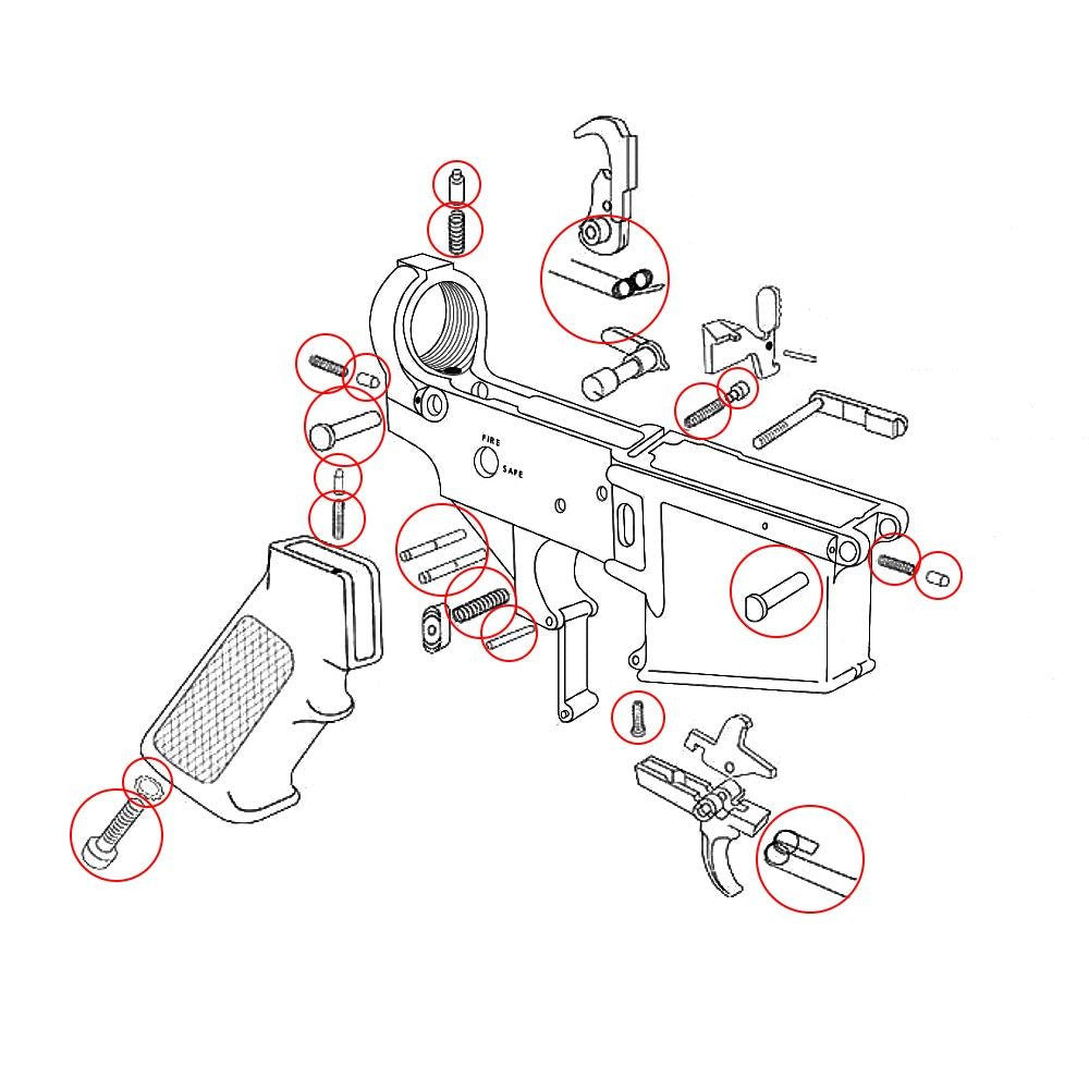 Eemann Tech - Lower Small Parts Set for AR-15