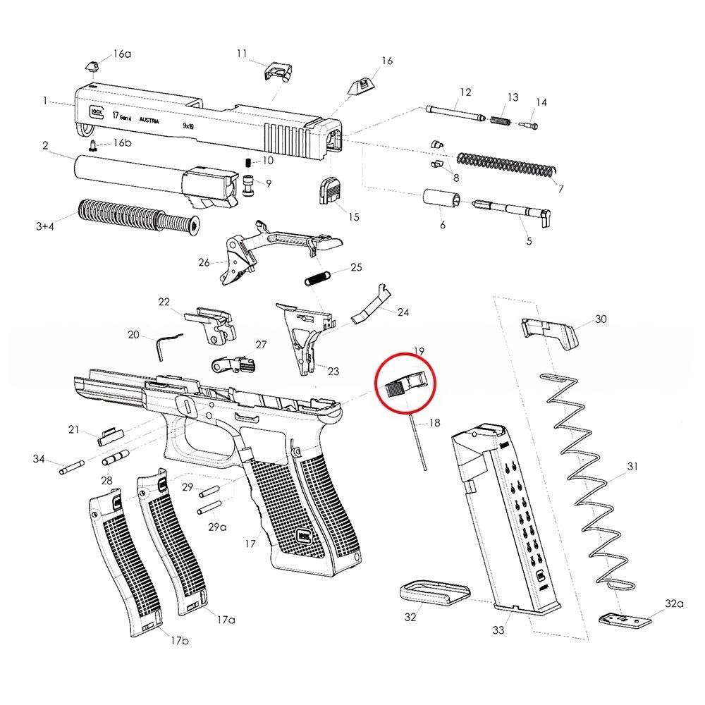 Eemann Tech - Magazine Catch Extended for GLOCK GEN3
