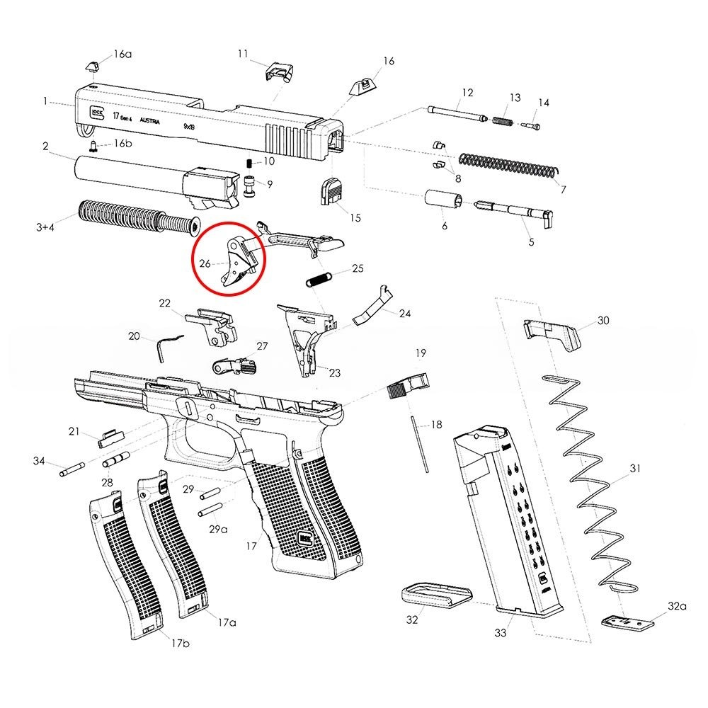 Eemann Tech - Trigger with Trigger Bar for GLOCK GEN3 9MM