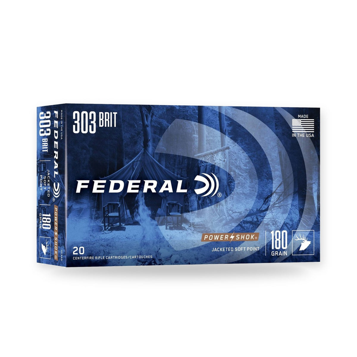 Federal - 303 British - Power-Shok - 180 gr - Jacketed SP - 20/Box