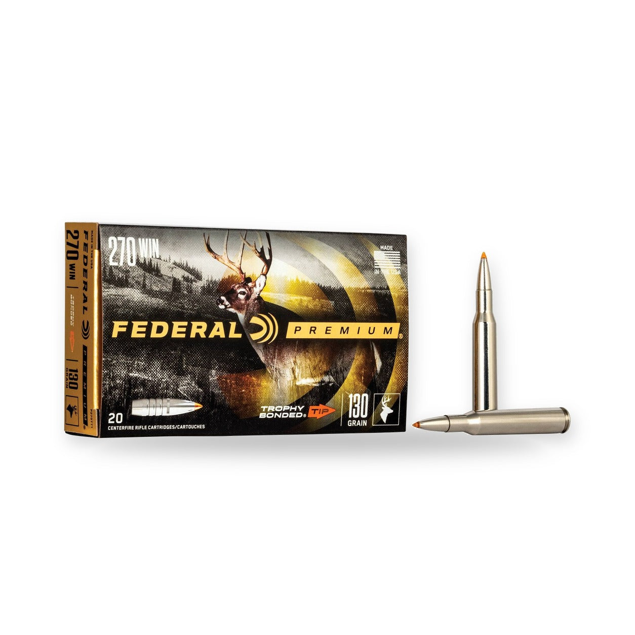 Federal - 270 Win - Premium - 130 gr - Trophy Bonded Tip - 20/Box