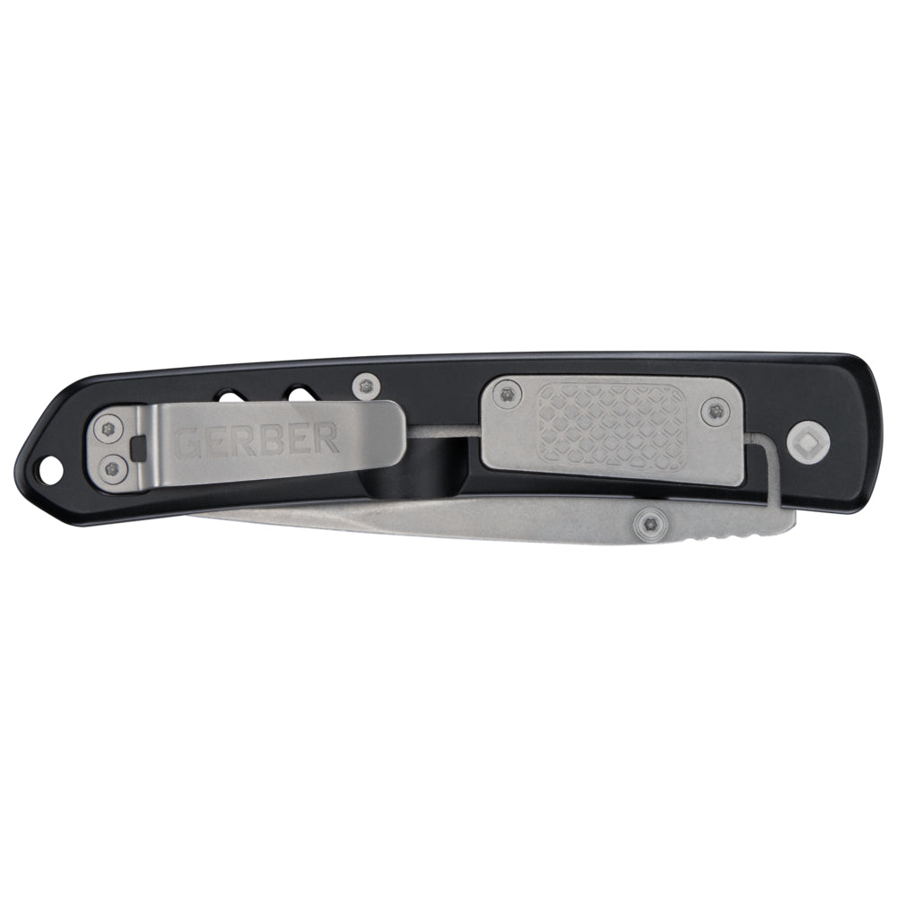 Gerber Affirm fällkniv med blått aluminiumhandtag och clip point-blad – bild 3