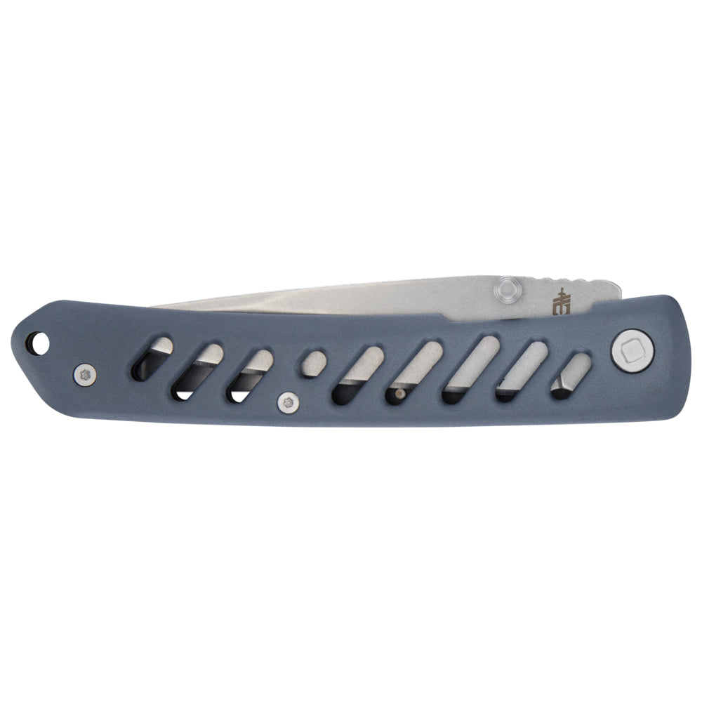 Gerber Affirm fällkniv med blått aluminiumhandtag och clip point-blad – bild 4