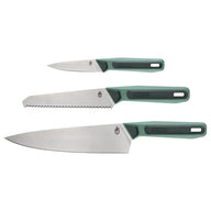Gerber ComplEAT campingknivset med tre knivar, bladskydd och väska