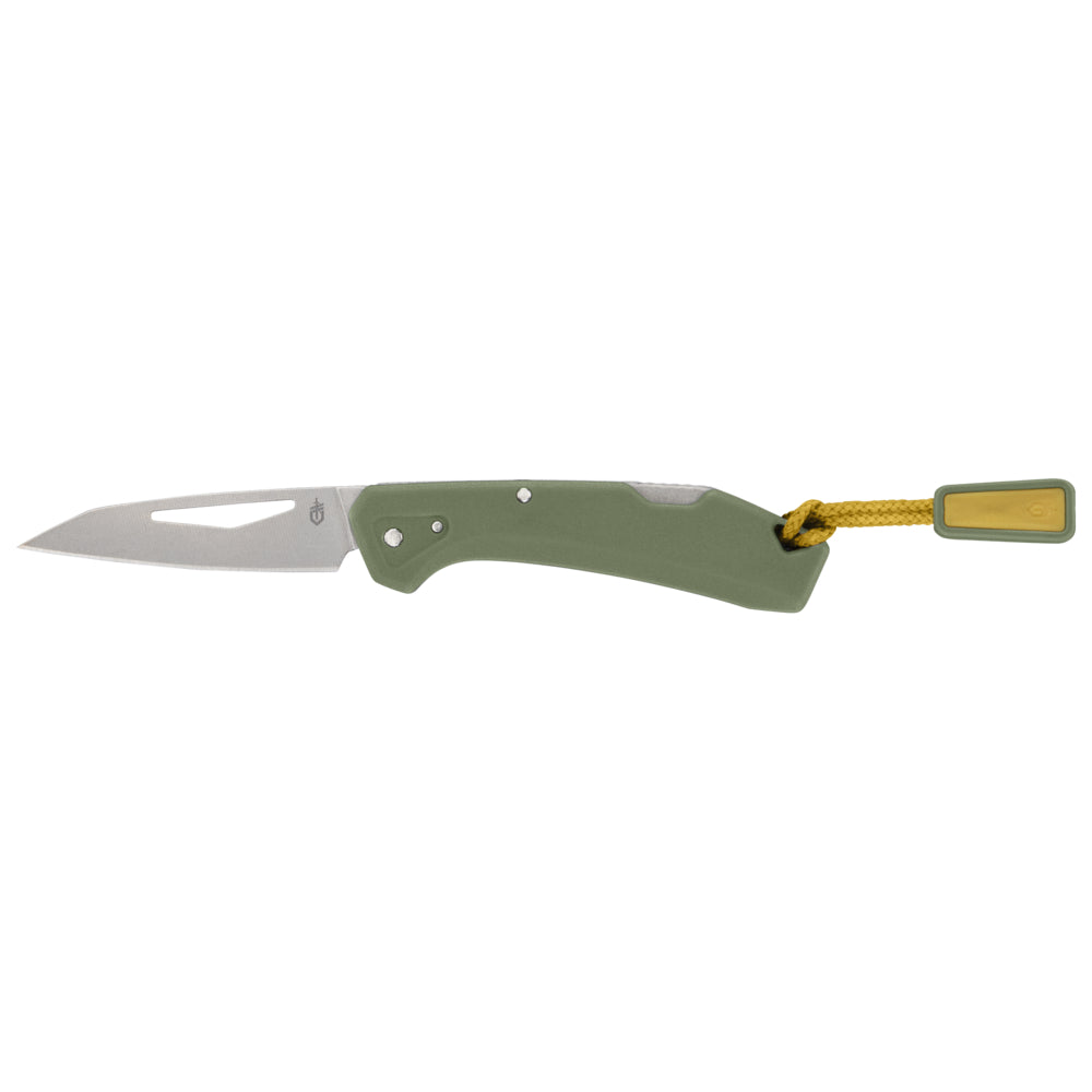 Grön Gerber LST Mini fällkniv med Wharncliffe-blad
