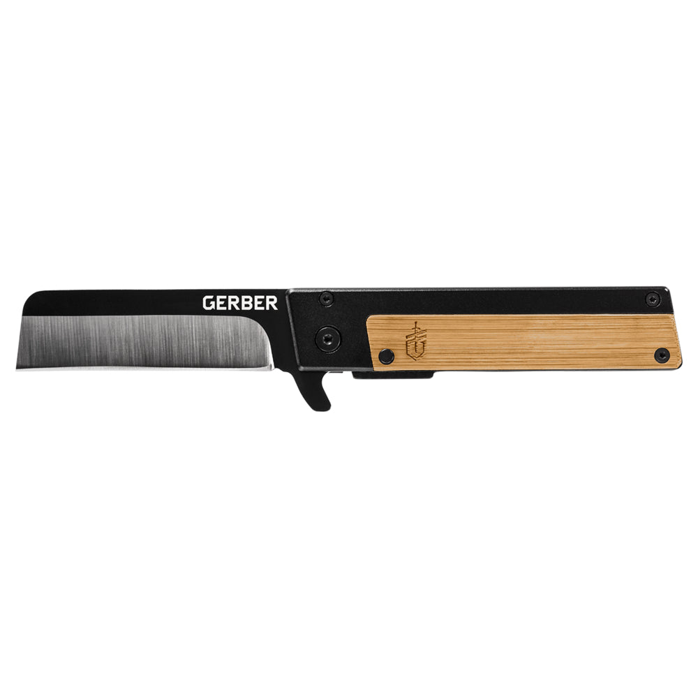 Gerber Quadrant fällkniv med fårfotsblad och bambuhandtag